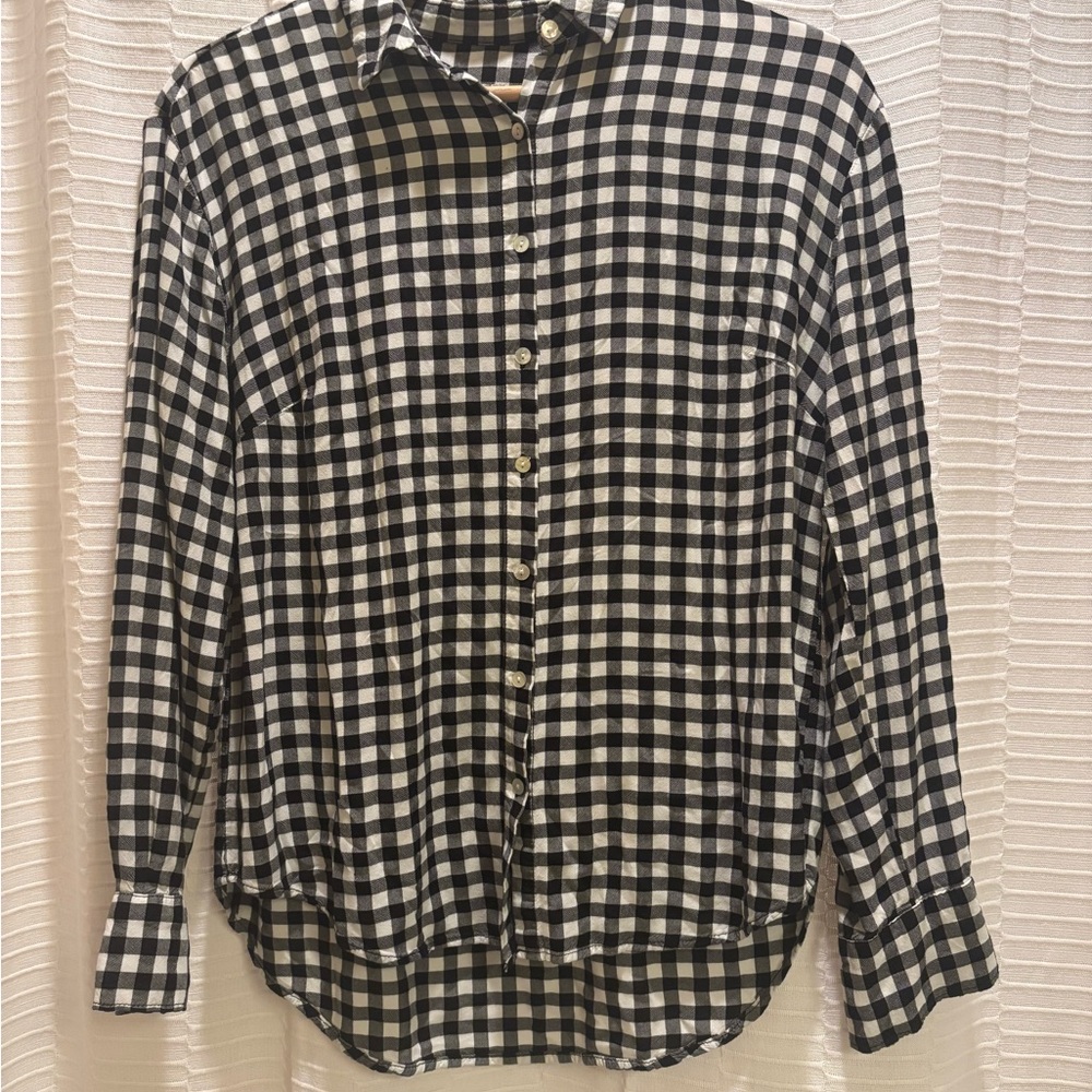 A New Day Black and White Checkered Blouse